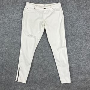 Converse One Star Jeans Womens Size 6 White Distressed Skinny Zip Ankle Casual